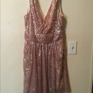 Rose gold sequin cocktail dress